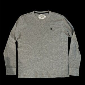 Express Gray Long Sleeve Men's Shirt waffle knit